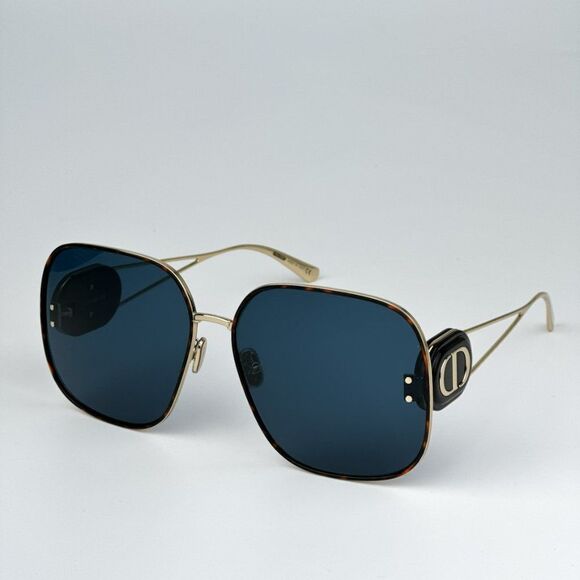 NEW Dior DIORBOBBY S1U B5B0 Gold Blue Metal Women Geometric Oversized Sunglasses - Picture 8 of 14